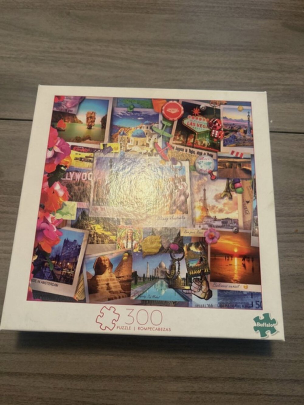 Adventure Awaits COMP 300 pc Puzzle 18x18 Places to Visit and Enjoy NEW